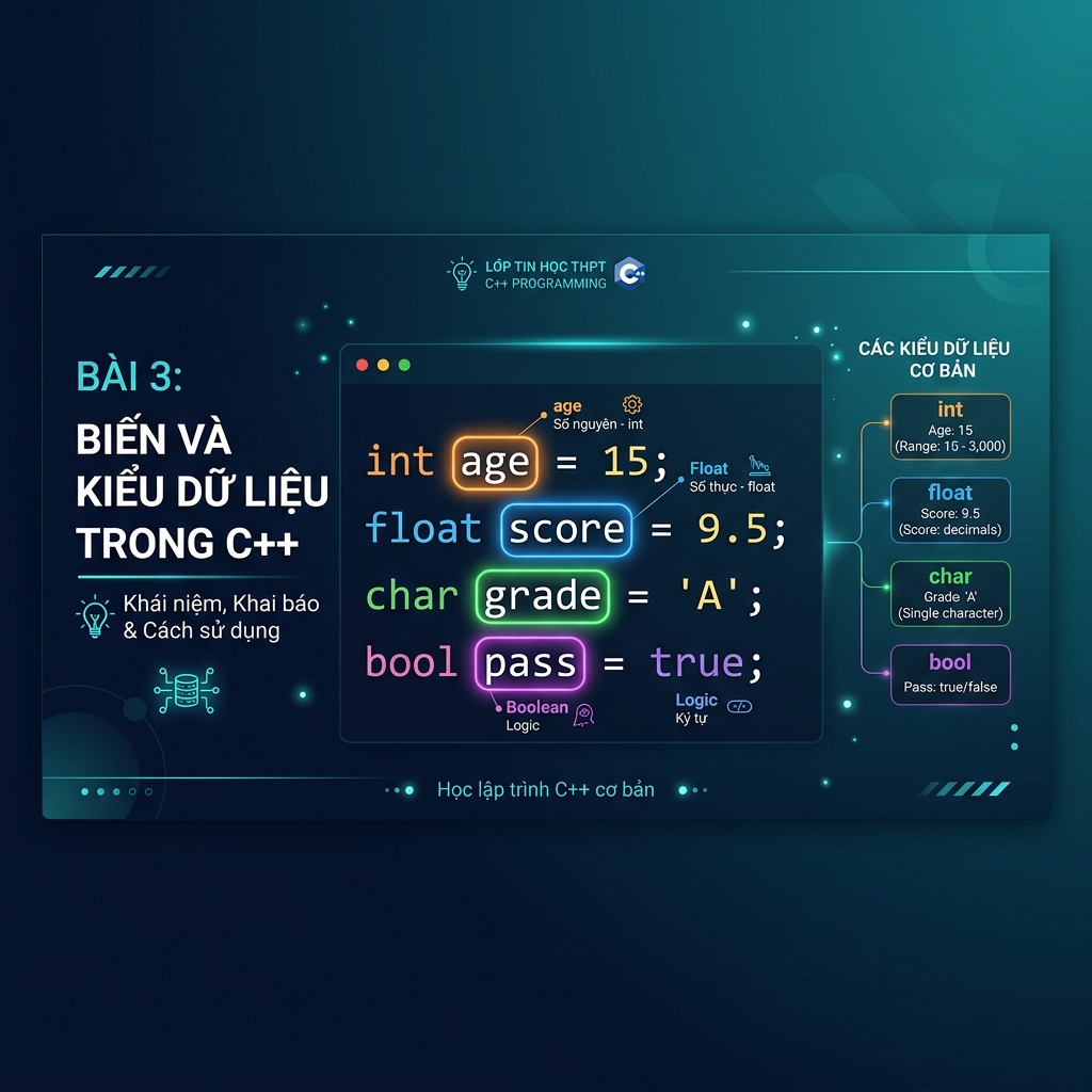 Banner Biến, Hằng và Kiểu Dữ Liệu